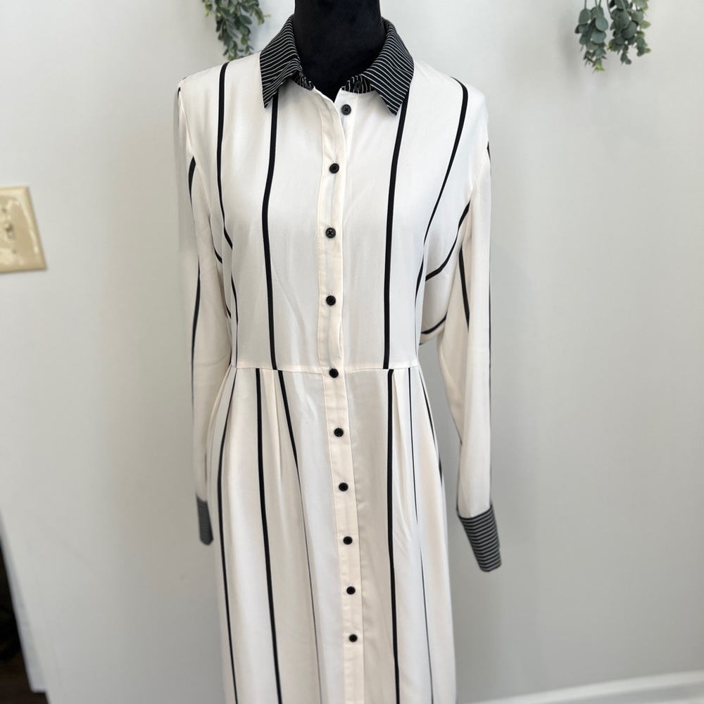 A New Day Cream/Black Stripe Dress
